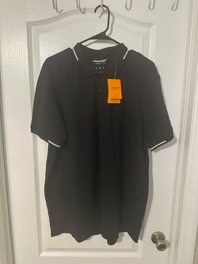 McLaren Men's Black Polo with Contrast Piping